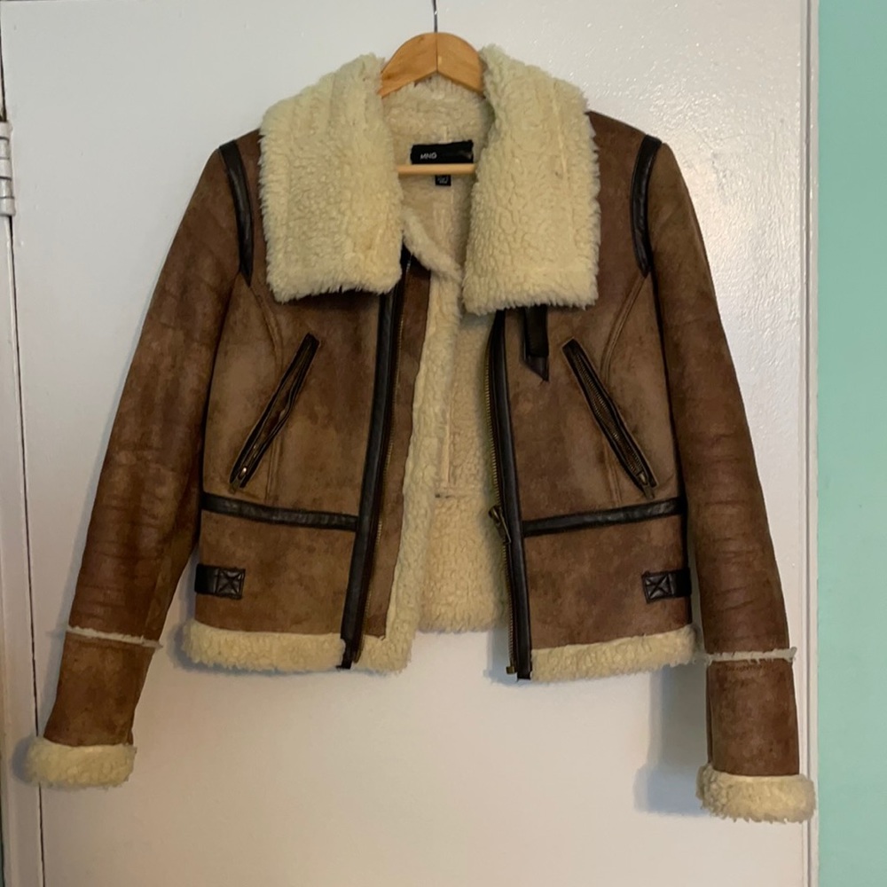 Women’s Sherpa-lined Faux Suede Cropped Jacket